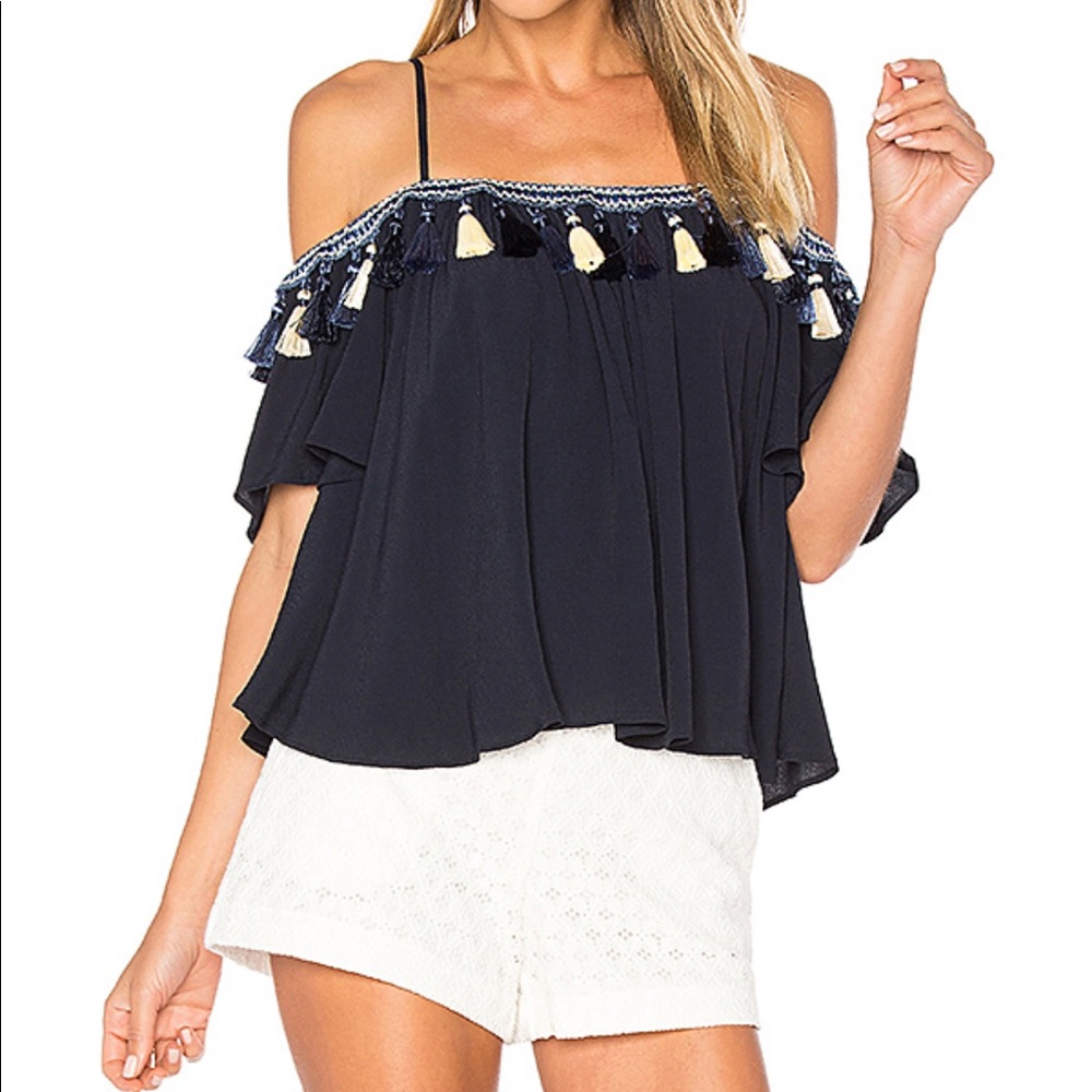 Tularosa X Revolve Small Maley Tassel Cold Shoulder Top